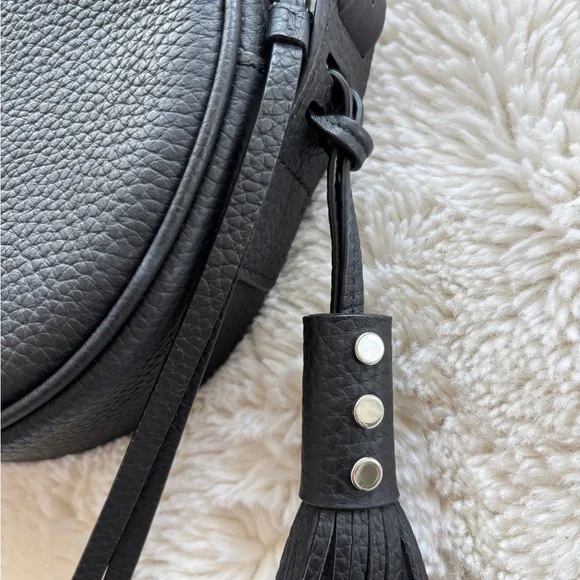 All Saints Black Crossbody Bag with Tassel Detail - Picture 3 of 7